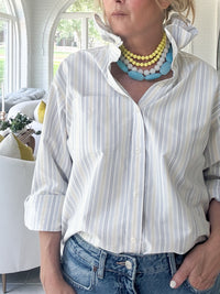 blue + yellow + grey stripe