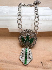 vintage emerald + rhinestone