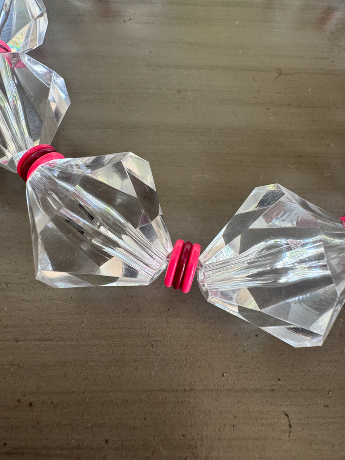 lucite marquis pink + red