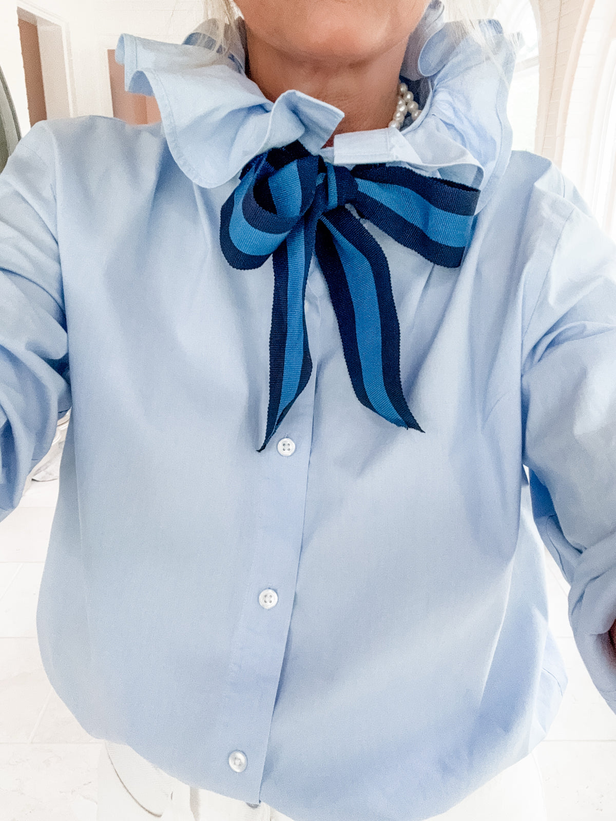 blue + blue striped tie
