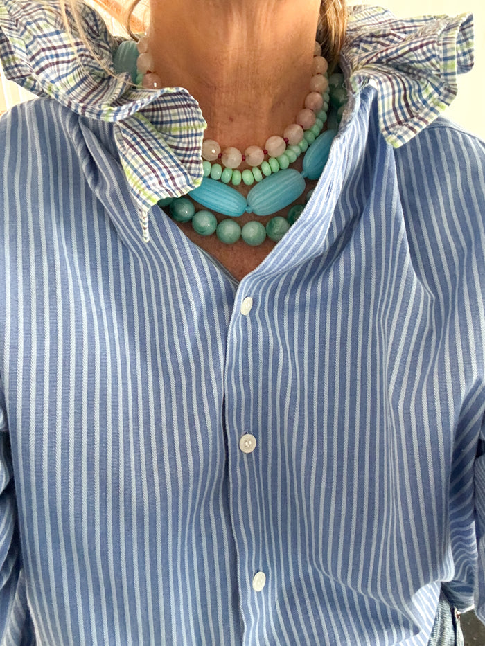 turquoise grooved resin