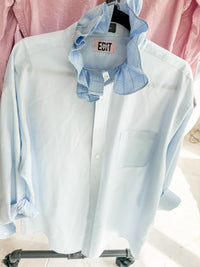 blue + blue glen plaid collar