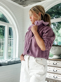 purple stripe + check