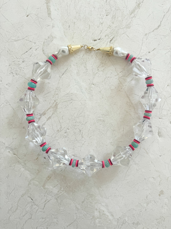 lucite marquis pink + red + mint