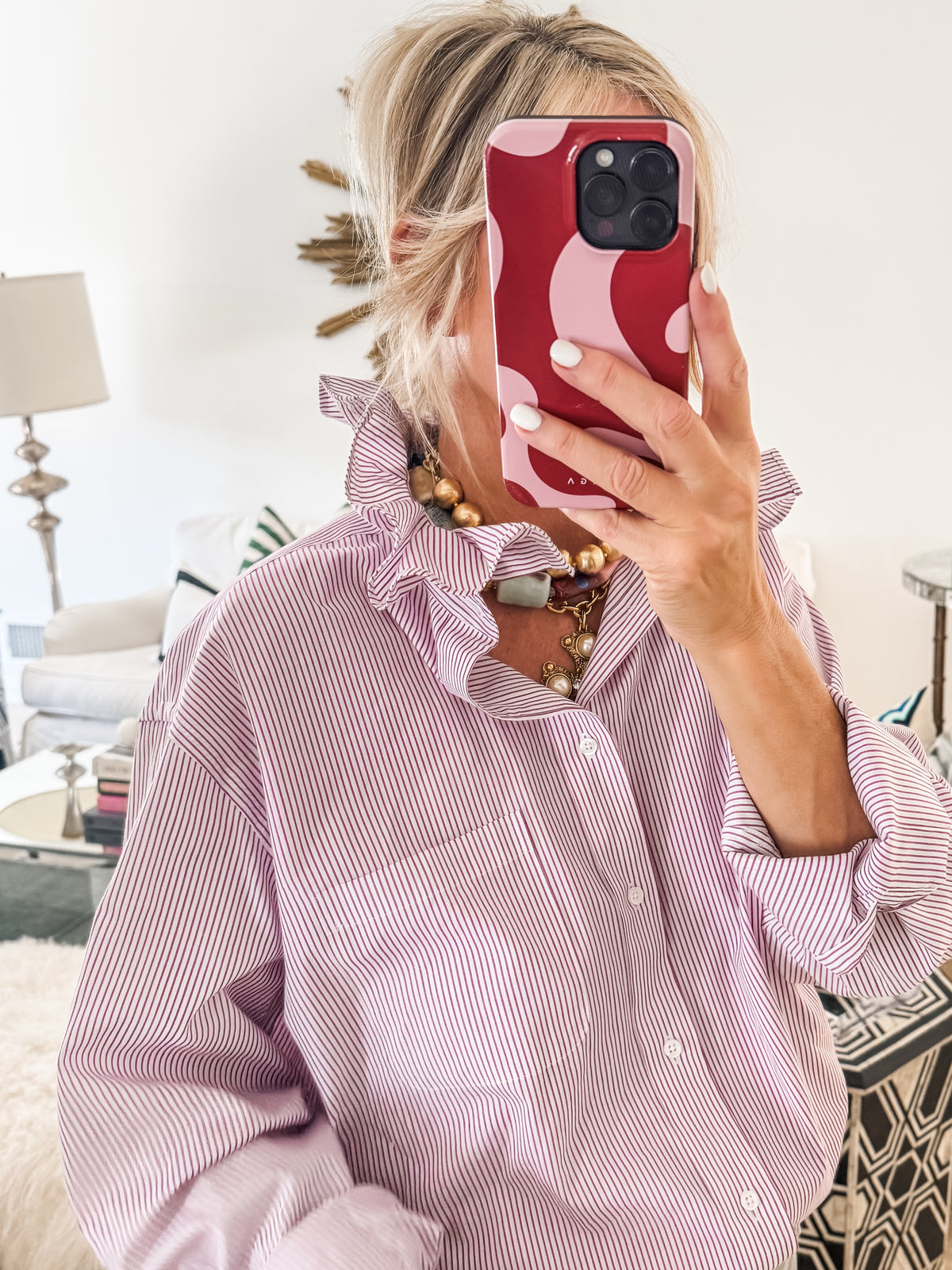 burgundy striped