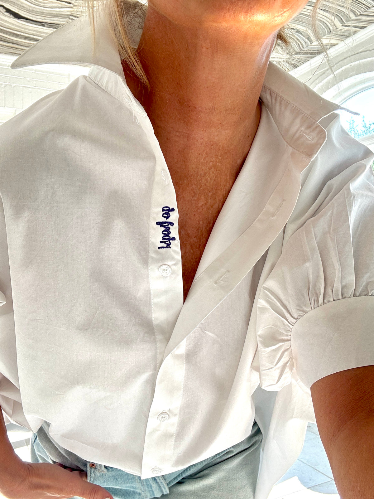 white oversized ss top go frogs!