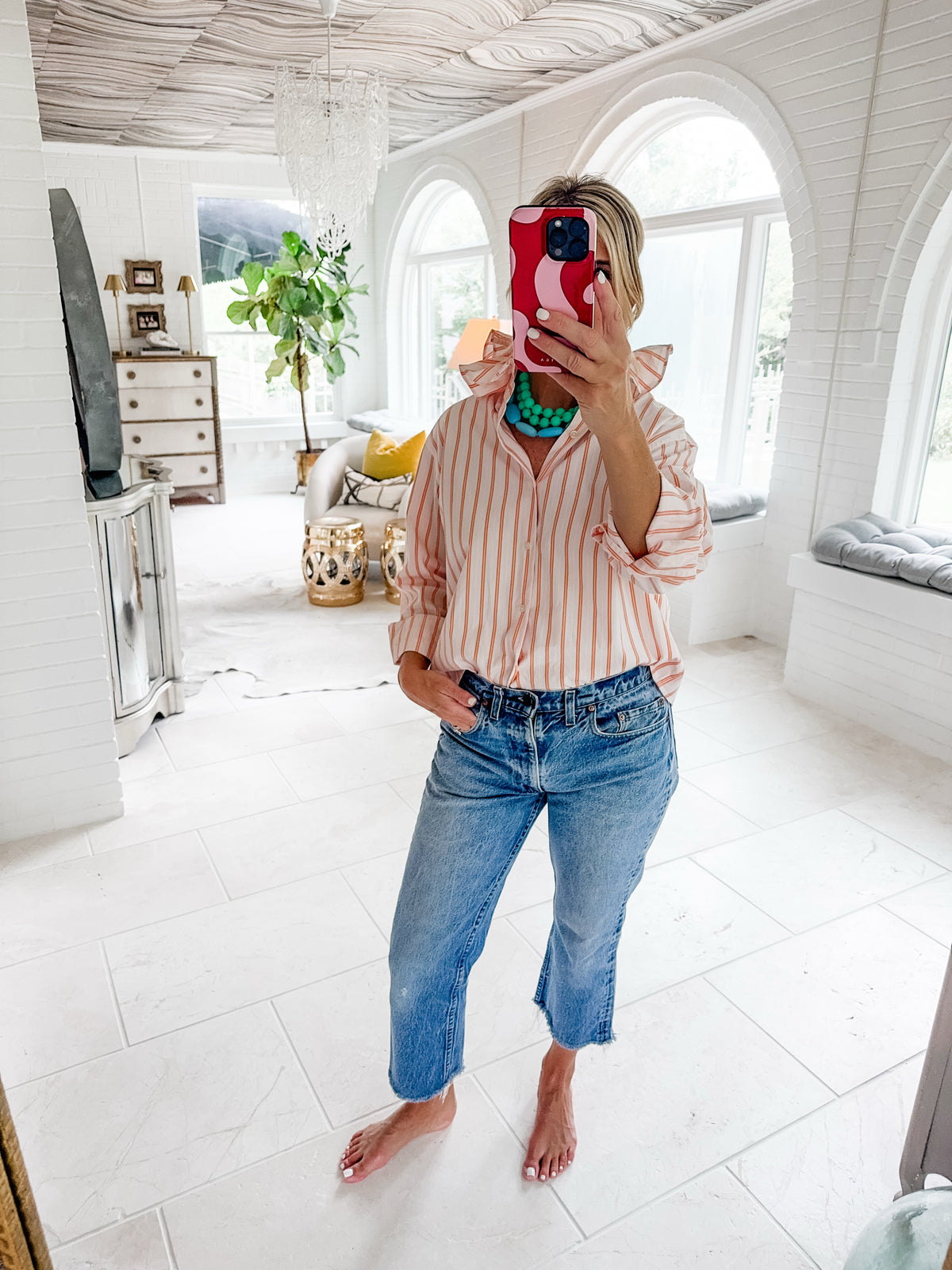 orange + white stripe