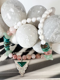 vintage pendant + quartz + turquoise