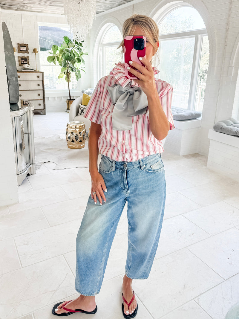 pink summer striped