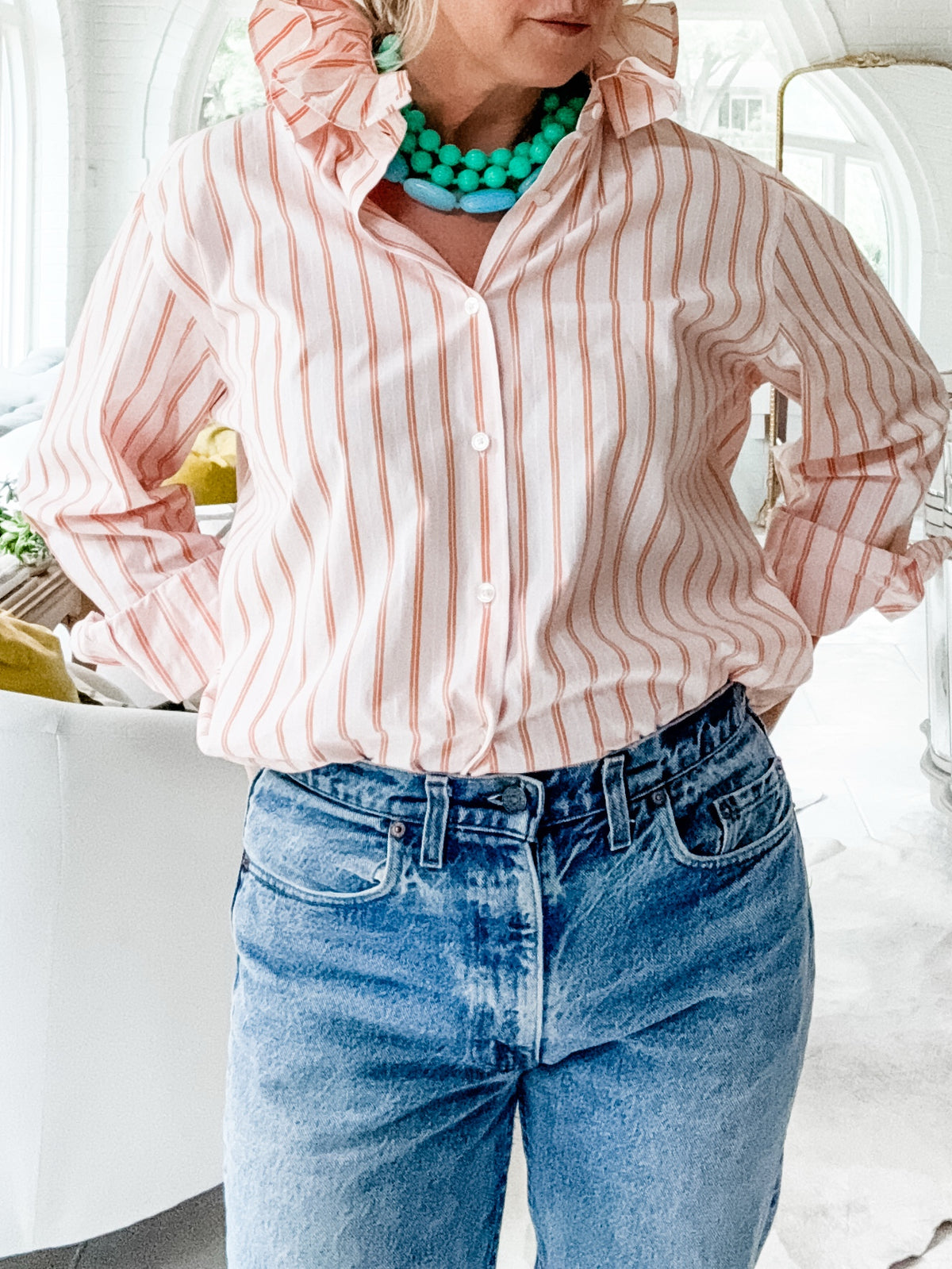 orange + white stripe
