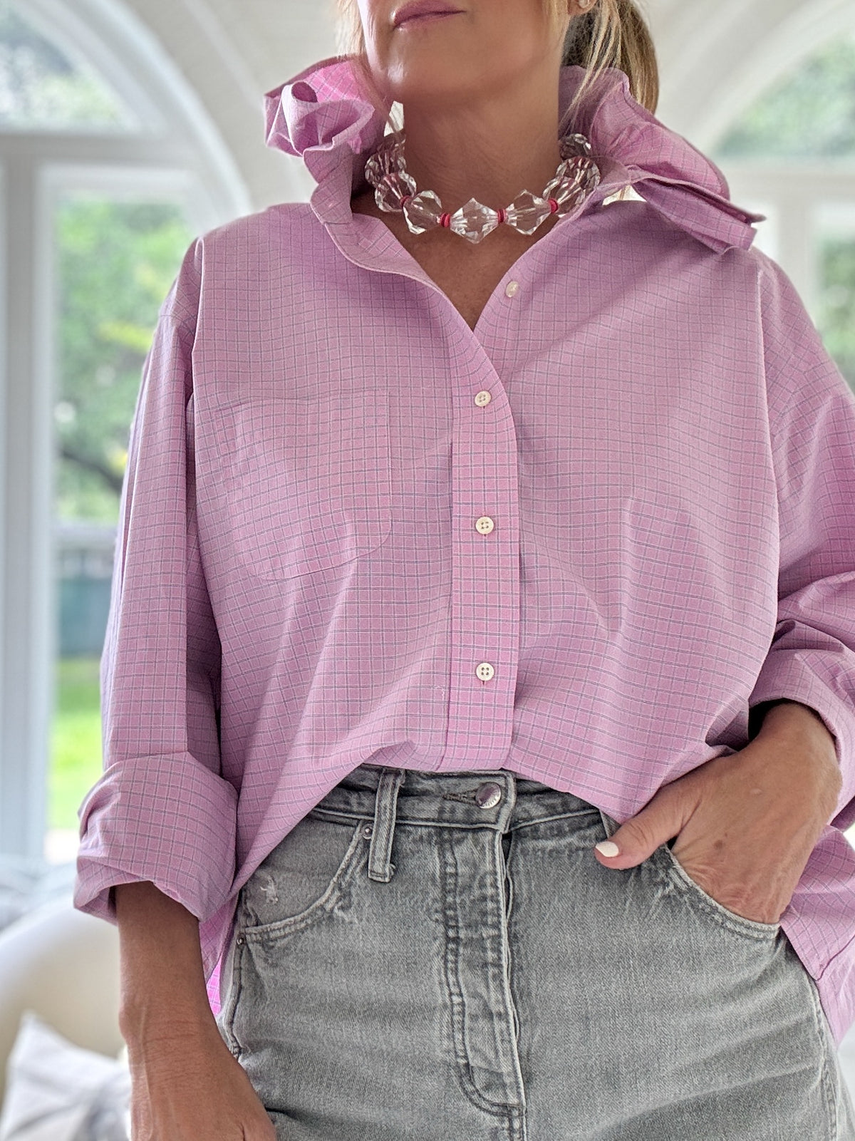 pink plaid