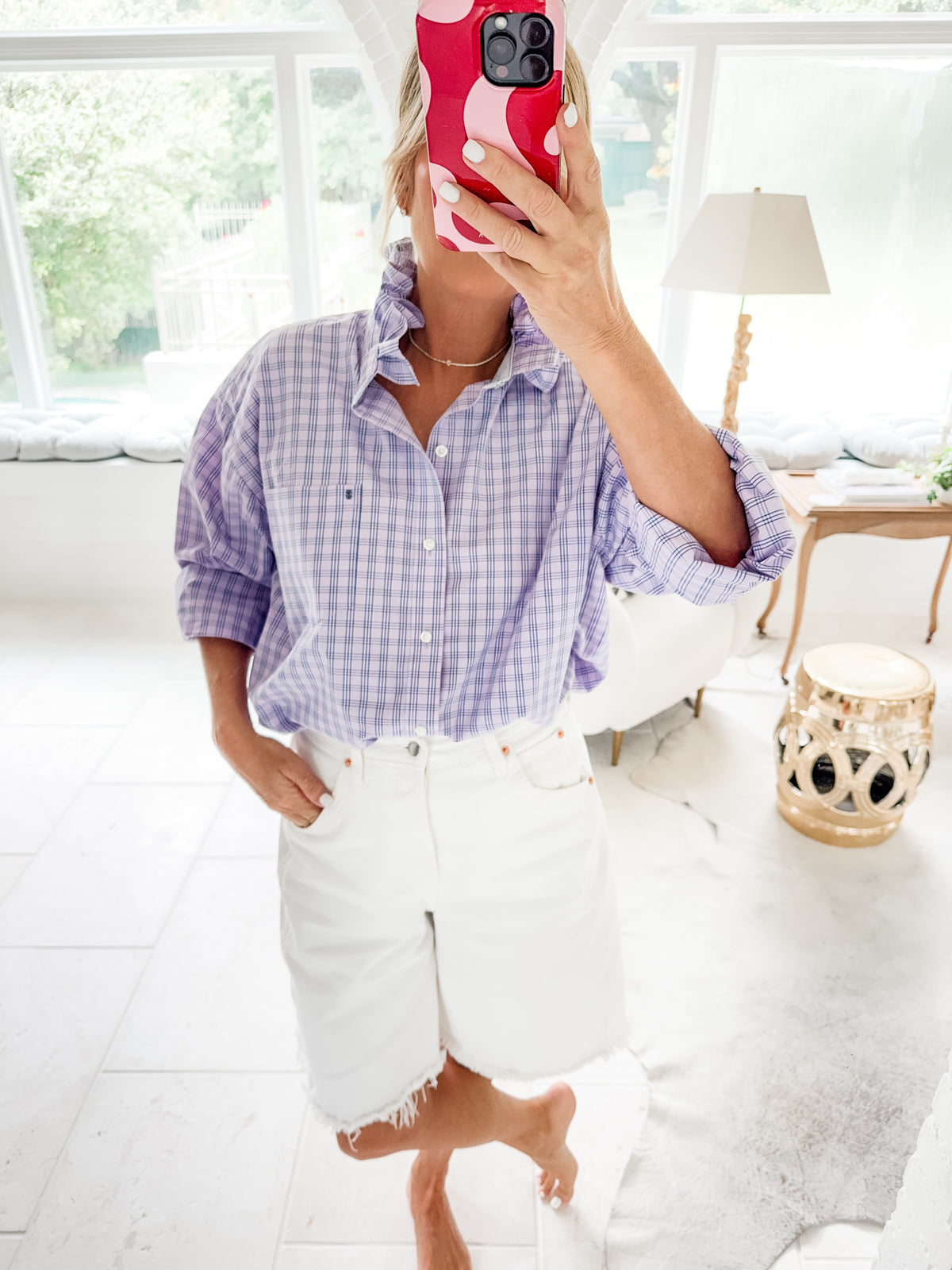 purple + navy plaid