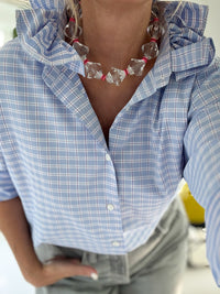 blue check plaid w/pink stripe