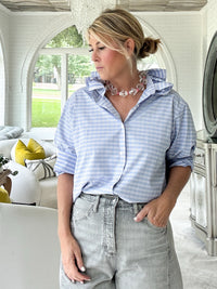 blue check plaid w/pink stripe