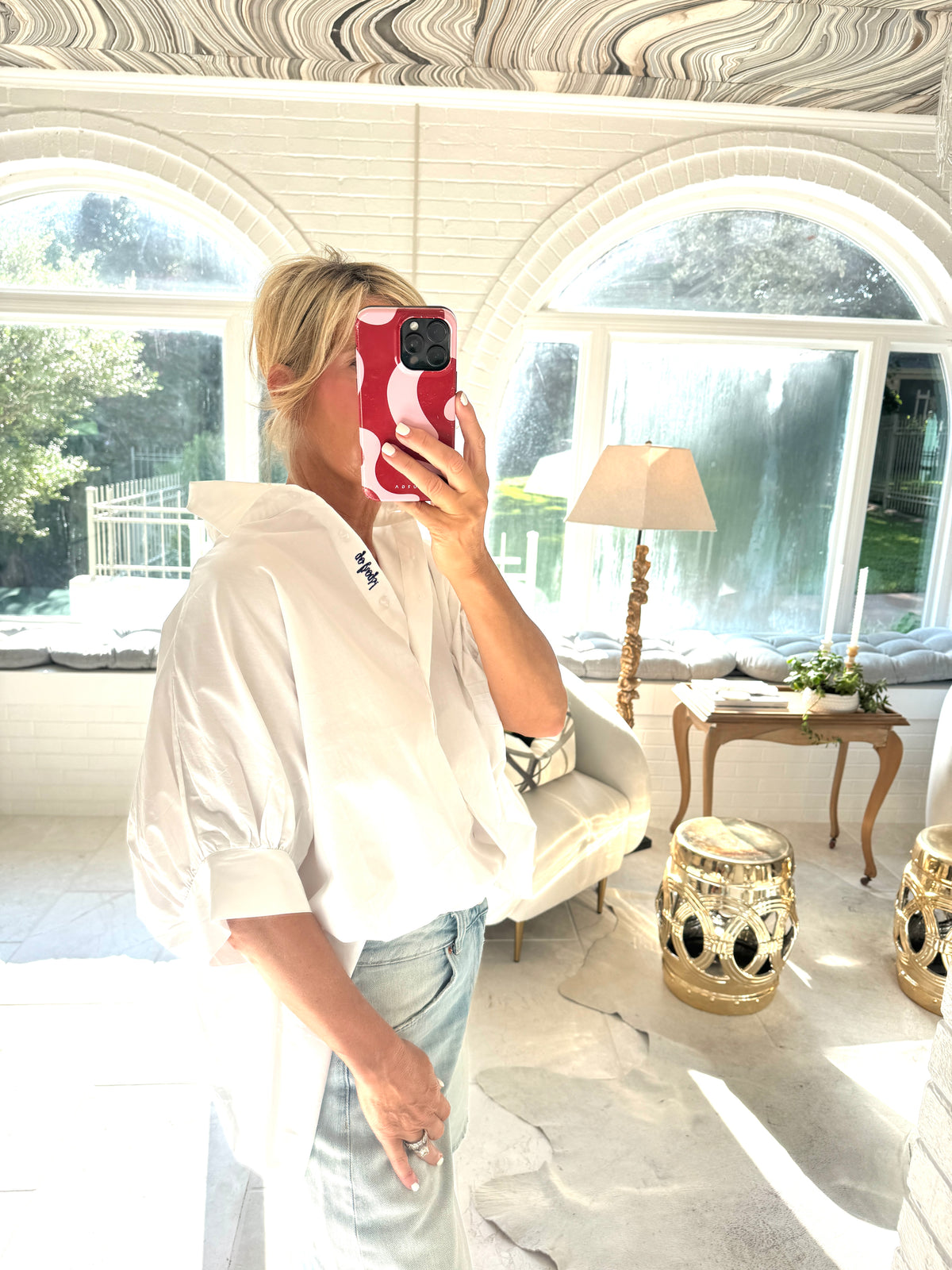 white oversized ss top go frogs!