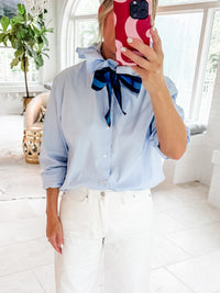 blue + blue striped tie