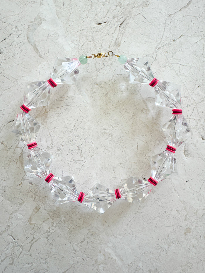 lucite marquis pink + red