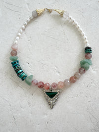 vintage pendant + quartz + turquoise