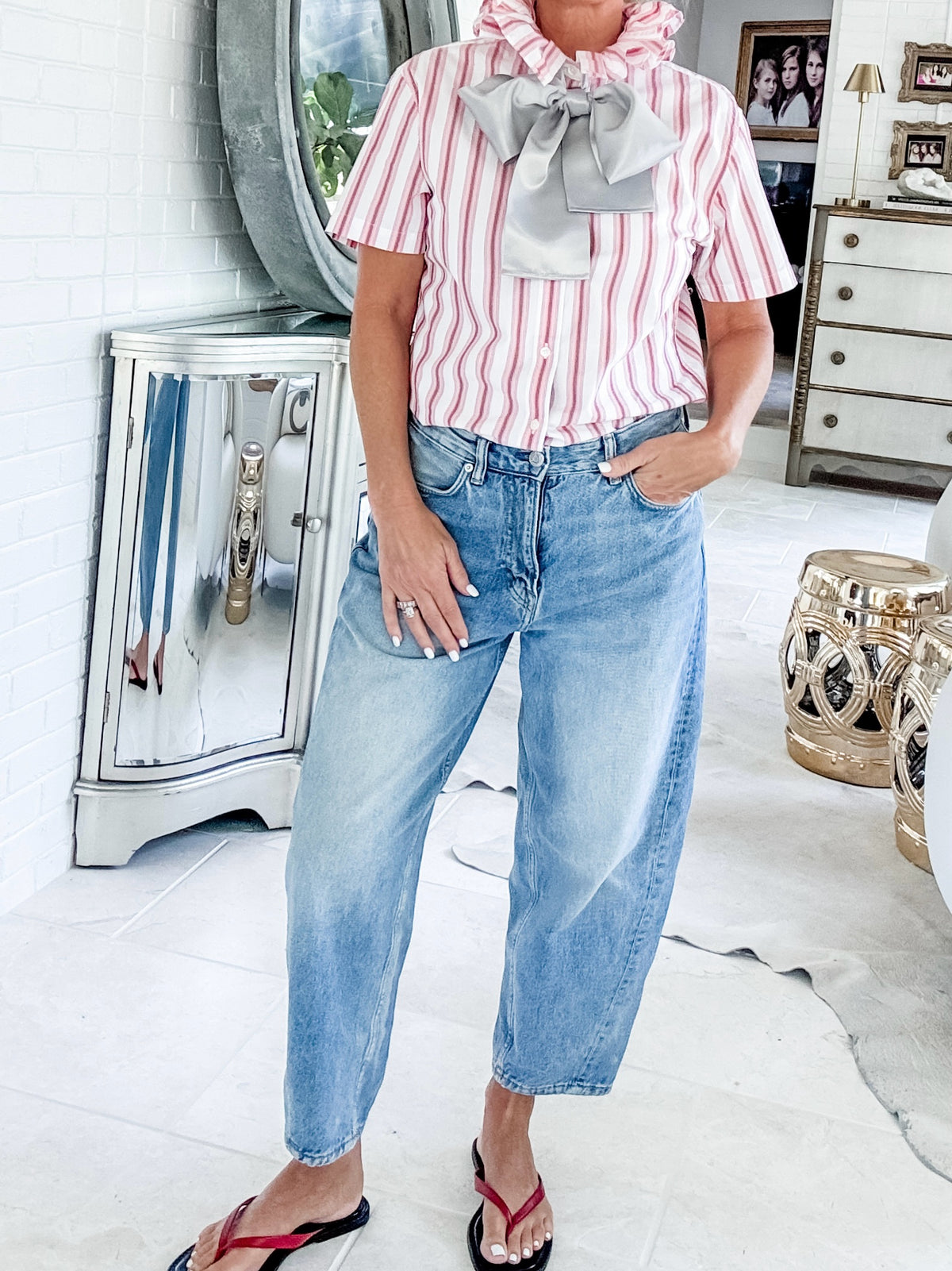 pink summer striped