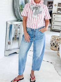 pink summer striped