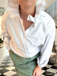 white w/blue plaid
