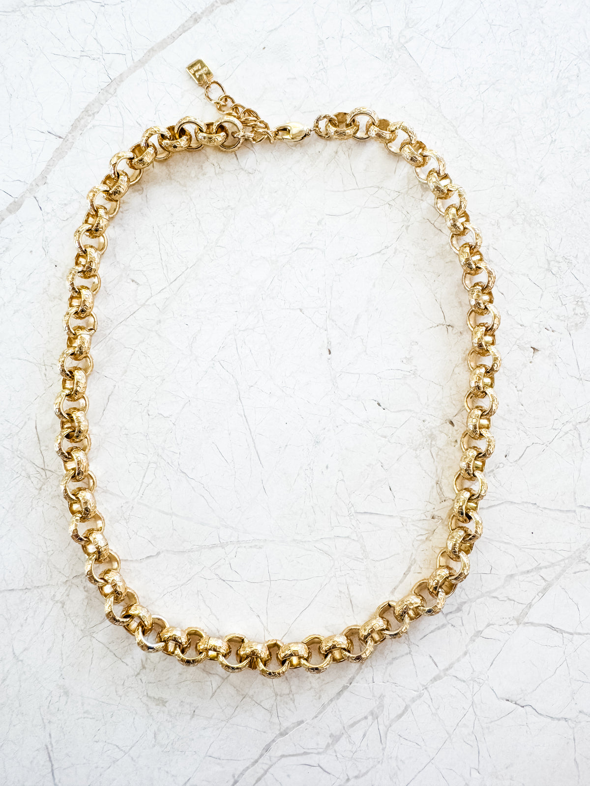 hammered rolo chain link
