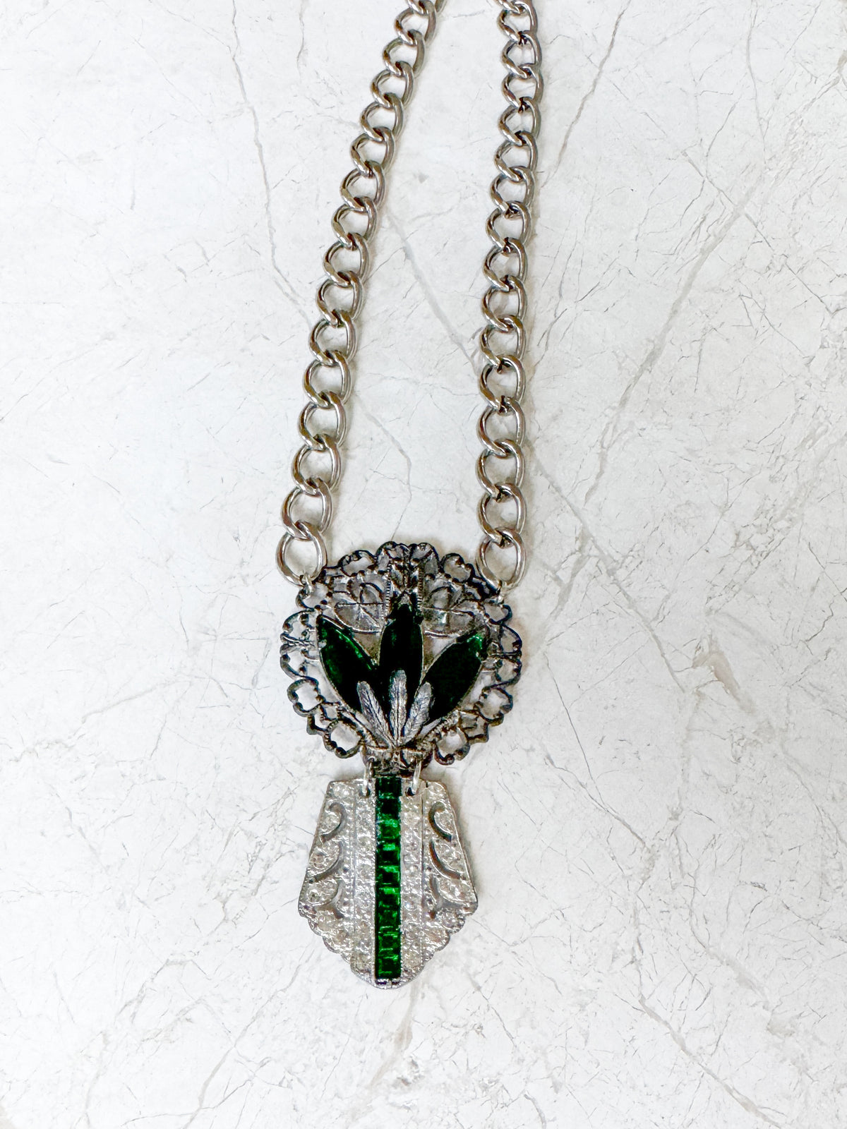 vintage emerald + rhinestone