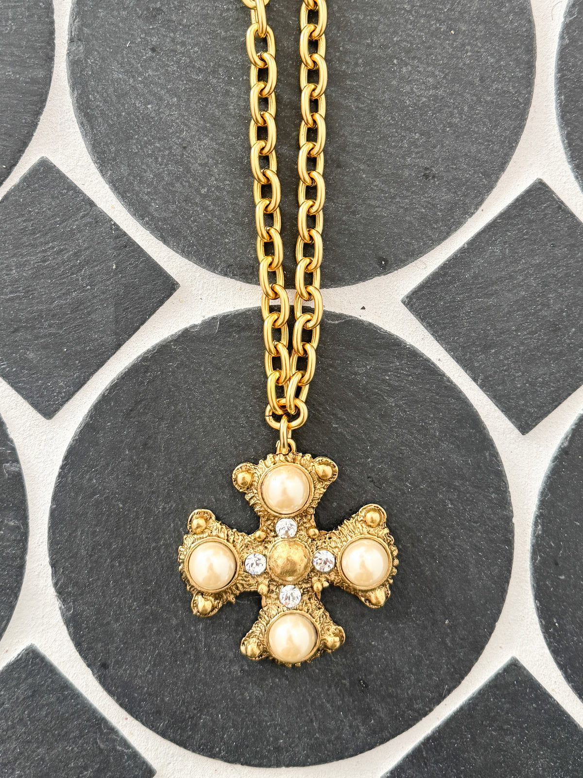 vintage pearl cross