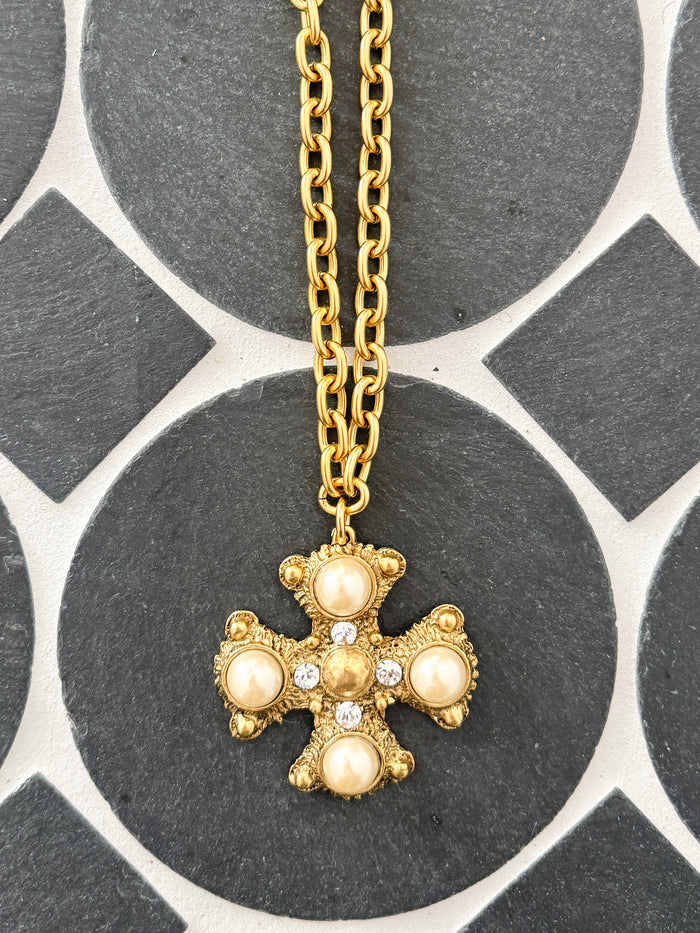 vintage pearl cross