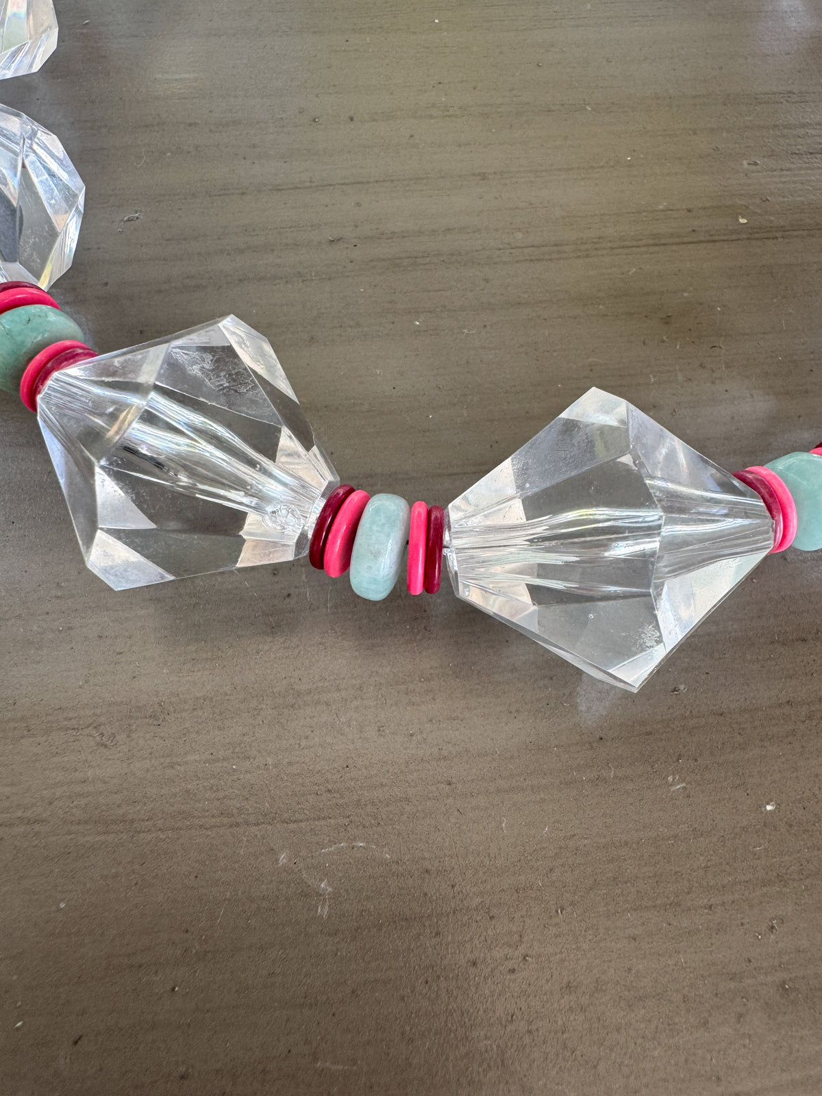 lucite marquis pink + red + mint