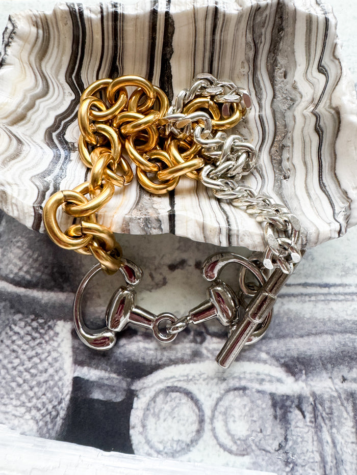 horsebit gold + silver