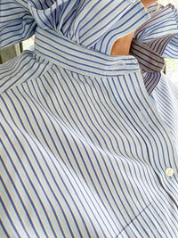 blue + yellow pin stripe
