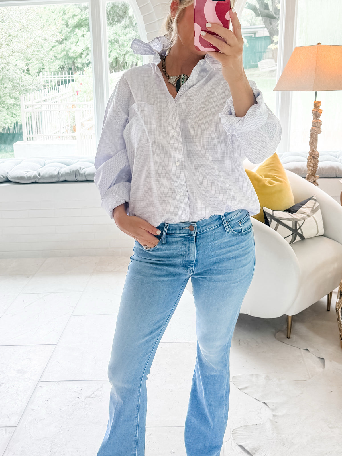 lavender + blue tiny plaid