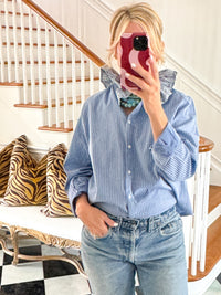 blue + blue striped w/check collar