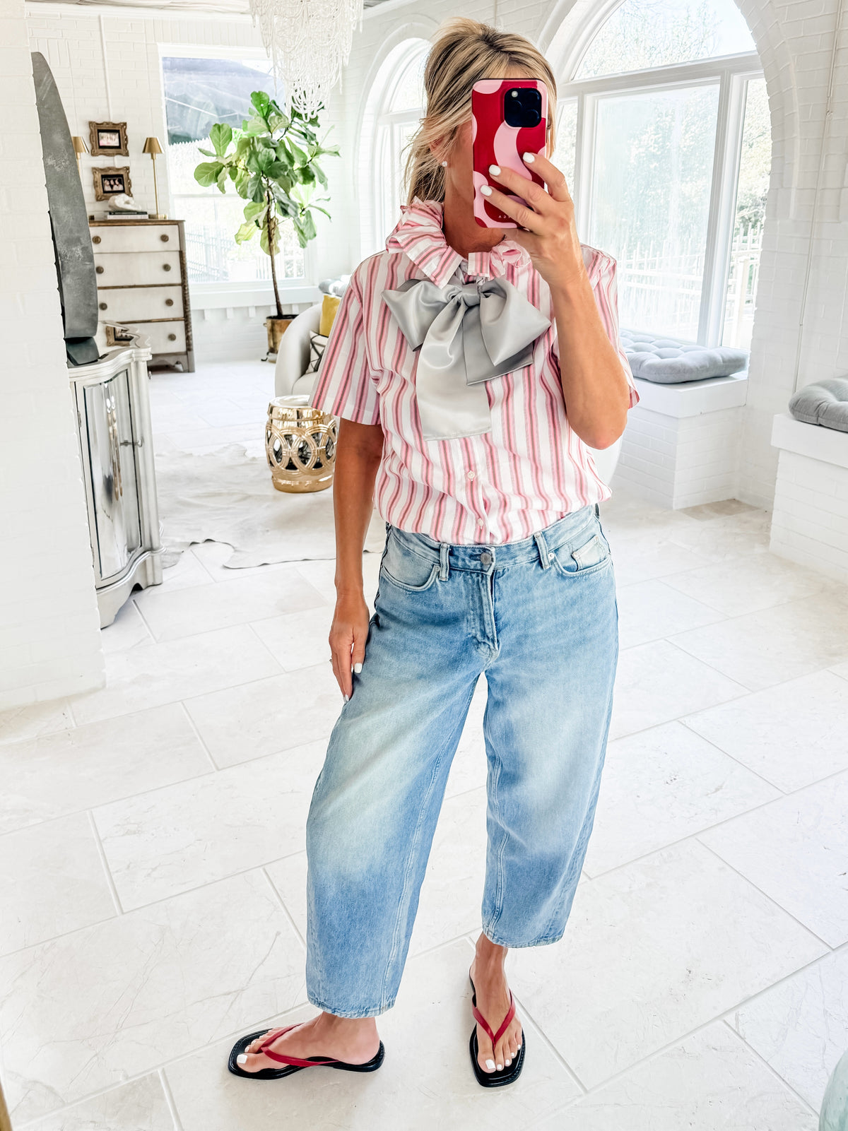pink summer striped
