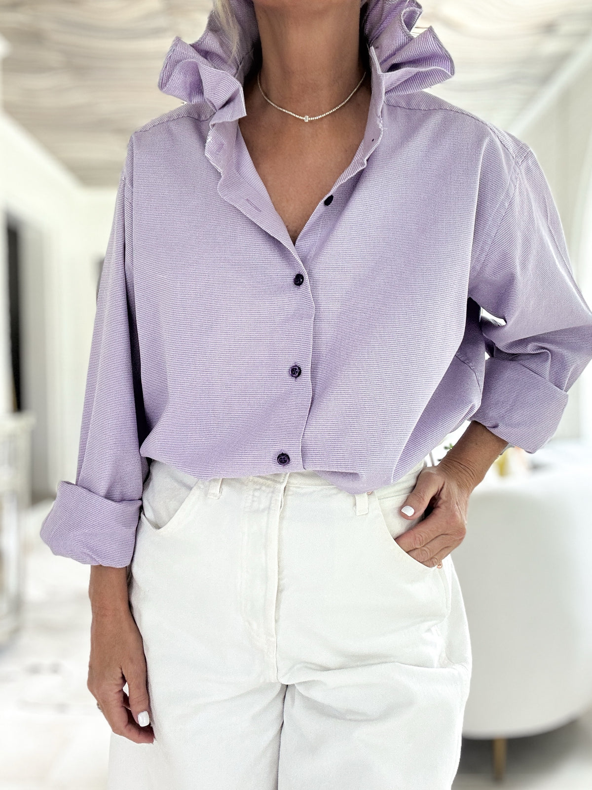 lilac tiny dot print
