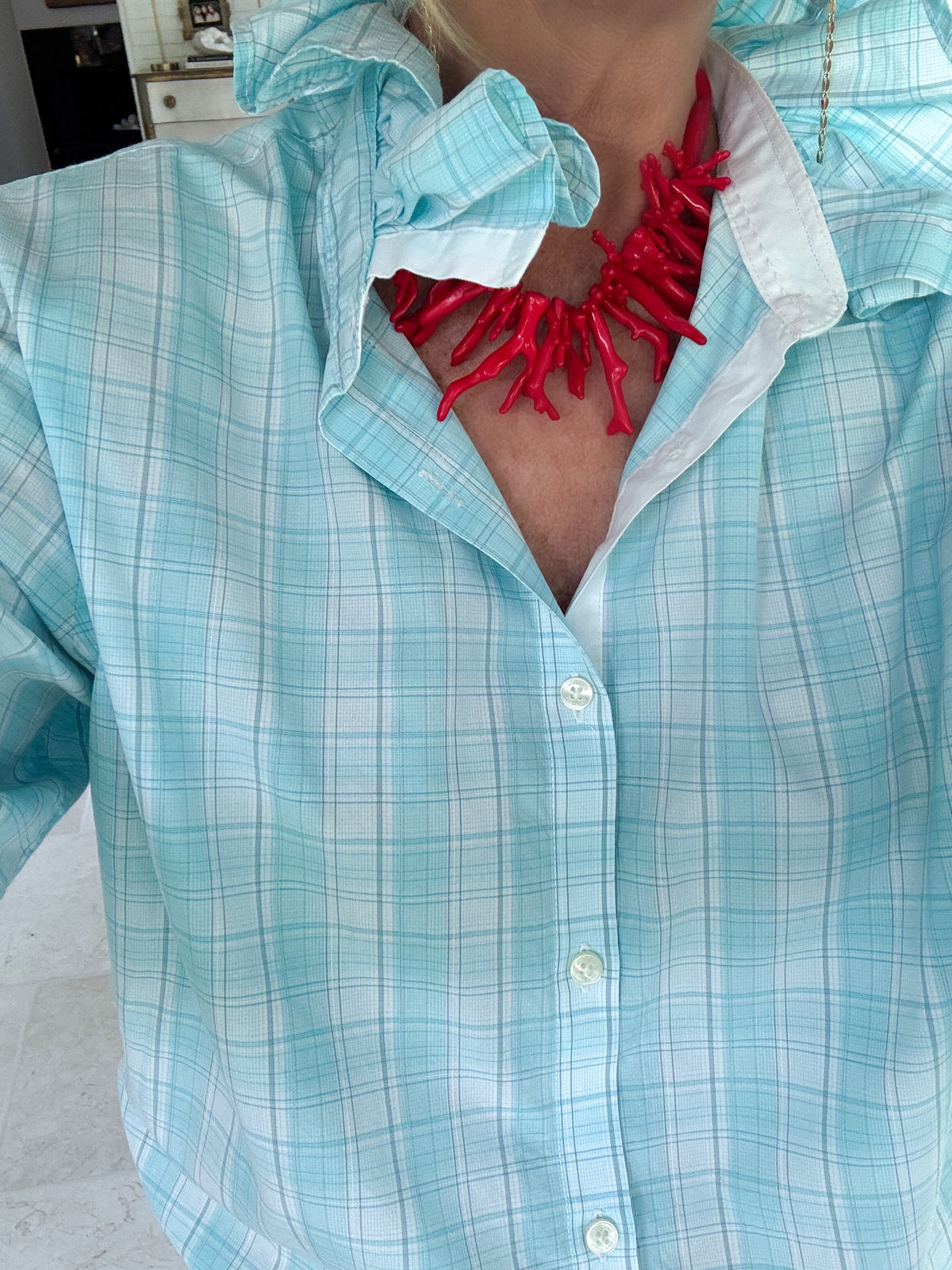 turquoise plaid