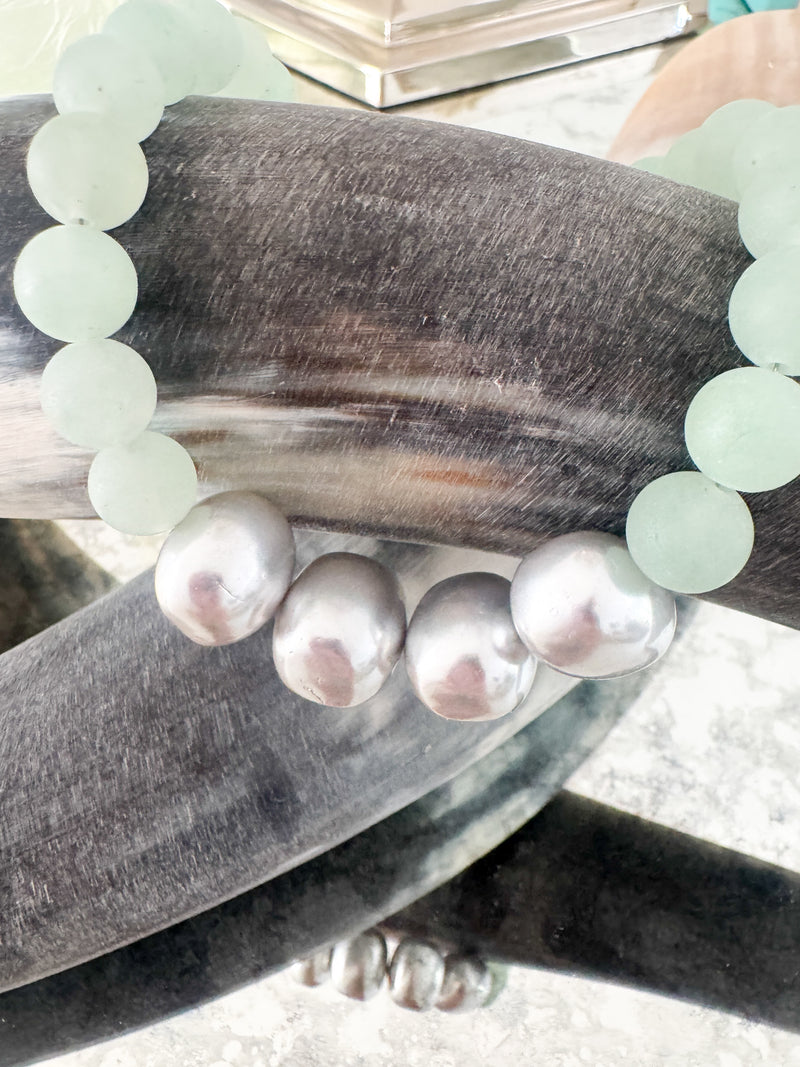 grey + green
