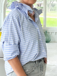 blue check plaid w/pink stripe