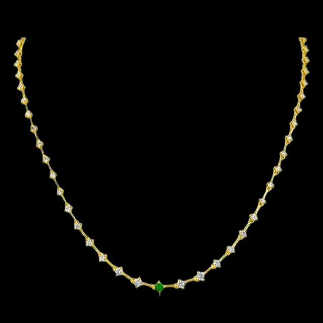 emerald + cz necklace